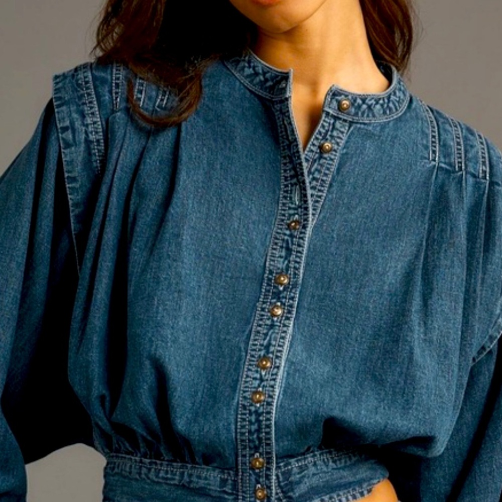 Anthropologie Blue Button Down Shirt